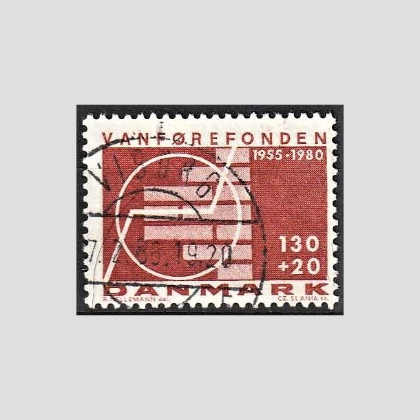 FRIMRKER DANMARK | 1980 - AFA 694 - Vanfrefonden 25 r. - 1,30 Kr. + 20 re brunrd - Lux Stemplet