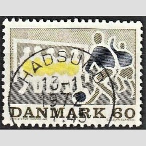 FRIM�RKER DANMARK | 1971 - AFA 518 - Sportsudgave - 60 �re gr�oliv/m�rkbl�/gul - Lux Stemplet