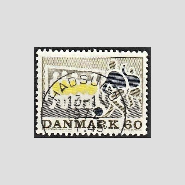 FRIMRKER DANMARK | 1971 - AFA 518 - Sportsudgave - 60 re groliv/mrkbl/gul - Lux Stemplet