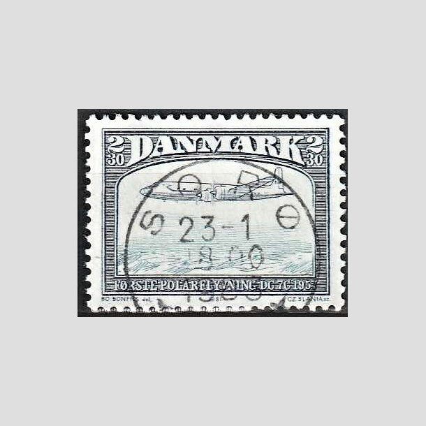 FRIMRKER DANMARK | 1981 - AFA 740 - Flyvning - 2,30 Kr. sortbl/bl - Lux Stemplet Sor