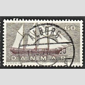 FRIM�RKER DANMARK | 1970 - AFA 505 - Dansk Skibsfart - 60 �re gr�oliv/r�dbrun - Pragt Stemplet �lborg