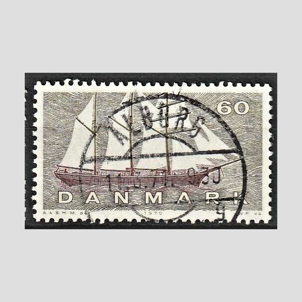 FRIMRKER DANMARK | 1970 - AFA 505 - Dansk Skibsfart - 60 re groliv/rdbrun - Pragt Stemplet lborg