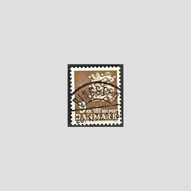 FRIMRKER DANMARK | 1977 - AFA 648 - Rigsvben 9 Kr. olivenbrun - Lux Stemplet