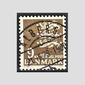 FRIMRKER DANMARK | 1977 - AFA 648 - Rigsvben 9 Kr. olivenbrun - Lux Stemplet