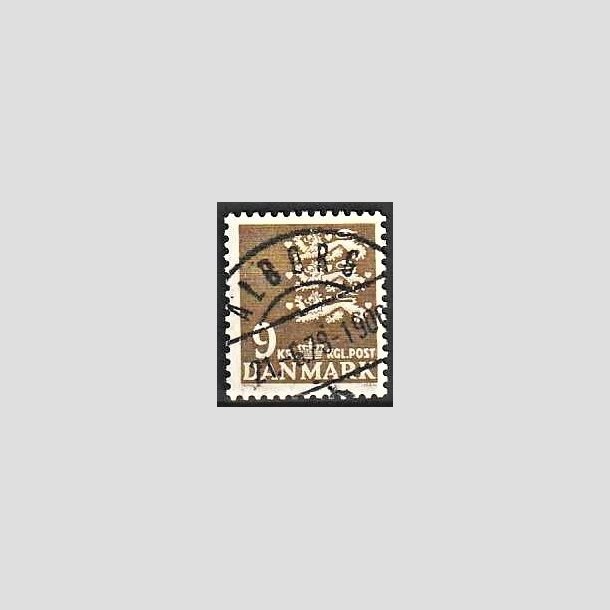 FRIMRKER DANMARK | 1977 - AFA 648 - Rigsvben 9 Kr. olivenbrun - Lux Stemplet