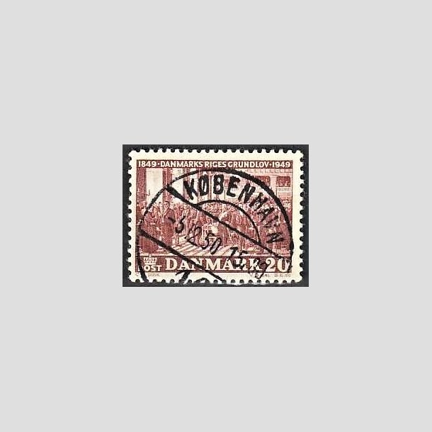 FRIMRKER DANMARK | 1949 - AFA 315 - Grundloven 100 r - 20 re rdbrun - Lux Stemplet