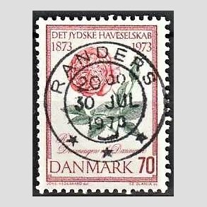 FRIM�RKER DANMARK | 1973 - AFA 546 - Jydske Haveselskab 100 �r - 70 �re rosa/gr�n/r�d - Pragt Stemplet