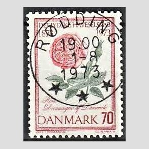 FRIM�RKER DANMARK | 1973 - AFA 546 - Jydske Haveselskab 100 �r - 70 �re rosa/gr�n/r�d - Pragt Stemplet