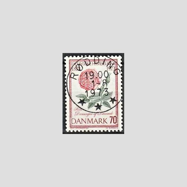 FRIMRKER DANMARK | 1973 - AFA 546 - Jydske Haveselskab 100 r - 70 re rosa/grn/rd - Pragt Stemplet