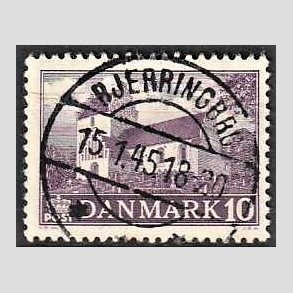 FRIM�RKER DANMARK | 1944 - AFA 285 - Landsbykirker - 10 �re violet - Pragt Stemplet