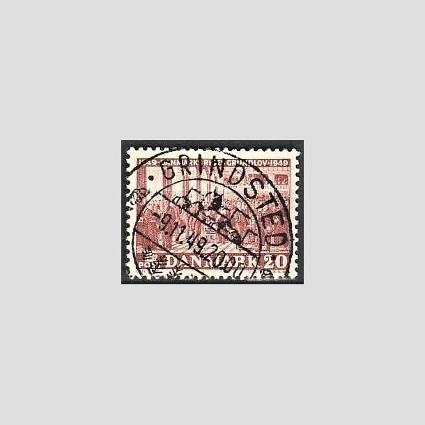 FRIMRKER DANMARK | 1949 - AFA 315 - Grundloven 100 r - 20 re rdbrun - Lux Stemplet Grindsted