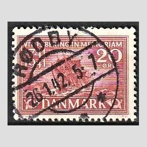 FRIM�RKER DANMARK | 1941 - AFA 271 - Vitus Bering 20 �re r�d - Lux Stemplet R�dby