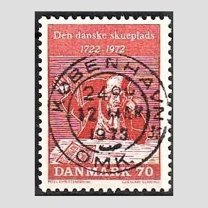 FRIM�RKER DANMARK | 1972 - AFA 532 - Holbergs komedier - 70 �re r�d - Lux Stemplet