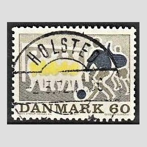 FRIM�RKER DANMARK | 1971 - AFA 518 - Sportsudgave - 60 �re gr�oliv/m�rkbl�/gul - Lux Stemplet