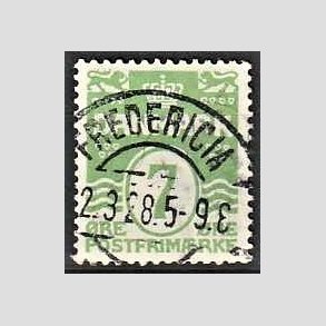 FRIM�RKER DANMARK | 1926-30 - AFA 167 - B�lgelinie 7 �re lysgr�n - Lux Stemplet