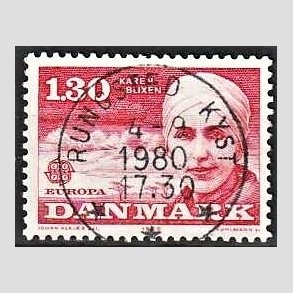 FRIM�RKER DANMARK | 1980 - AFA 695 - Europam�rker - 1,30 Kr. r�d - Pragt Stemplet Rungsted Kyst