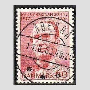 FRIMRKER DANMARK | 1967 - AFA 466 - Chr. Sonne - 60 re rd - Pragt Stemplet