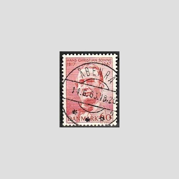 FRIMRKER DANMARK | 1967 - AFA 466 - Chr. Sonne - 60 re rd - Pragt Stemplet