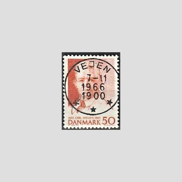 FRIMRKER DANMARK | 1965 - AFA 435 - Komponist Carl Nielsen - 30 re orangerd - Pragt Stemplet Vejen