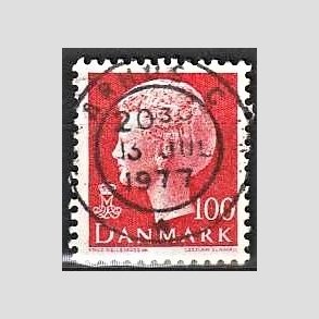 FRIMRKER DANMARK | 1976 - AFA 620 - Dronning Margrethe - 100 re rd - Pragt Stemplet
