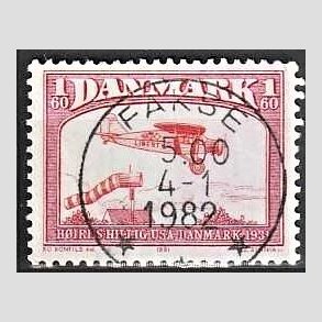 FRIM�RKER DANMARK | 1981 - AFA 739 - Flyvning - 1,60 Kr. r�d - Pragt Stemplet Fakse
