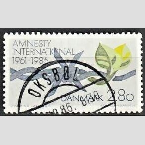 FRIM�RKER DANMARK | 1986 - AFA 850 - Amnesty International 25 �r - 2,80 Kr. flerfarvet - Pragt Stemplet