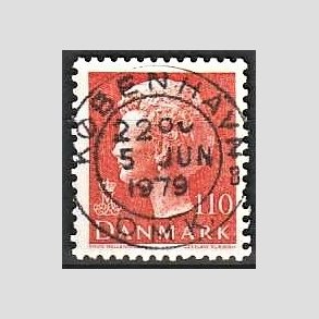 FRIMRKER DANMARK | 1978 - AFA 653 - Dronning Margrethe - 110 re orange - Pragt Stemplet