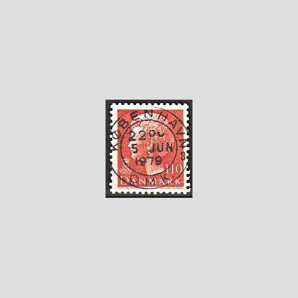 FRIMRKER DANMARK | 1978 - AFA 653 - Dronning Margrethe - 110 re orange - Pragt Stemplet