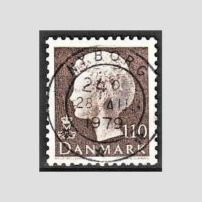 FRIMRKER DANMARK | 1979 - AFA 677 - Dronning Margrethe - 110 re brun - Pragt Stemplet Nyborg