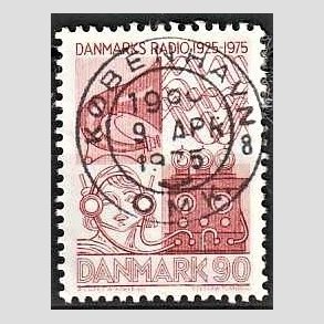 FRIM�RKER DANMARK | 1975 - AFA 583 - Danmarks Radio 50 �r - 90 �re r�d - Pragt Stemplet