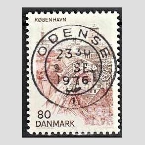 FRIM�RKER DANMARK | 1976 - AFA 614 - K�benhavn - 80 �re brun/brunr�d - Pragt Stemplet
