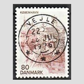 FRIM�RKER DANMARK | 1976 - AFA 614 - K�benhavn - 80 �re brun/brunr�d - Pragt Stemplet