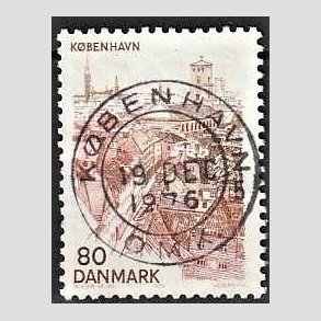 FRIM�RKER DANMARK | 1976 - AFA 614 - K�benhavn - 80 �re brun/brunr�d - Pragt Stemplet