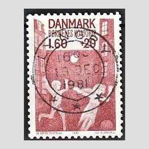 FRIMRKER DANMARK | 1981 - AFA 718 - Brnenes Kontor - 1,60 Kr. + 20 re rd - Pragt Stemplet Lyngby