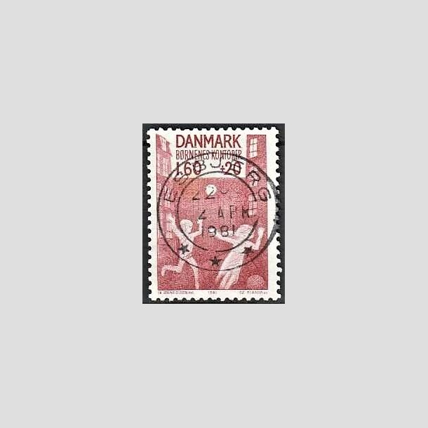 FRIMRKER DANMARK | 1981 - AFA 718 - Brnenes Kontor - 1,60 Kr. + 20 re rd - Pragt Stemplet