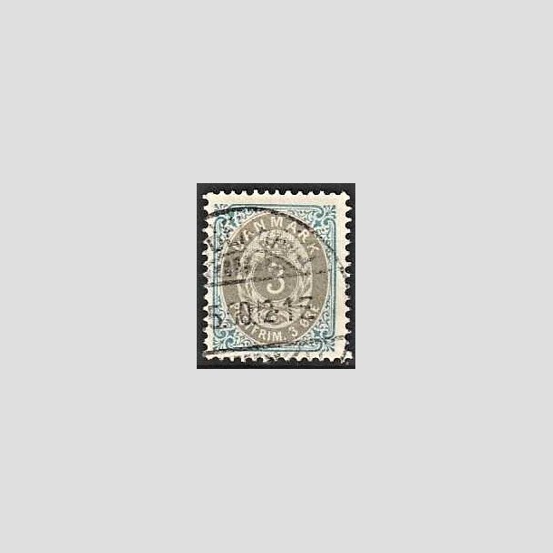 FRIMRKER DANMARK | 1895 - AFA 22B - 3 re bl/gr - Stemplet