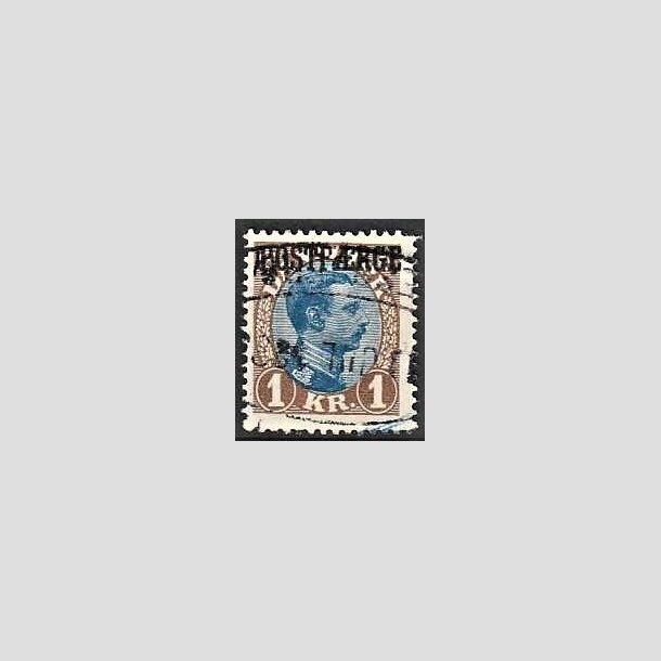 FRIMRKER DANMARK | 1922-26 - AFA 8a - 1 Kr. brun/bl type II - Lux Stemplet