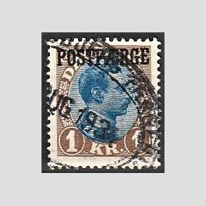 FRIMRKER DANMARK | 1922-26 - AFA 8a - 1 Kr. brun/bl type II - Lux Stemplet