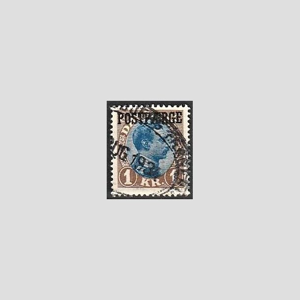 FRIMRKER DANMARK | 1922-26 - AFA 8a - 1 Kr. brun/bl type II - Lux Stemplet