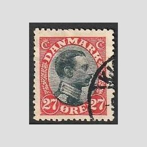 FRIMRKER DANMARK | 1918-20 - AFA 102 - Chr. X 27 re rd/sort - Stemplet