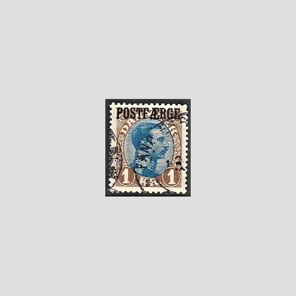 FRIMRKER DANMARK | 1922-26 - AFA 8a - 1 Kr. brun/bl type II - Lux Stemplet