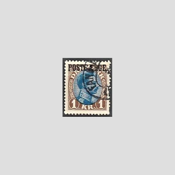 FRIMRKER DANMARK | 1922-26 - AFA 8a - 1 Kr. brun/bl type II - Lux Stemplet