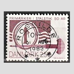 FRIM�RKER DANMARK | 1983 - AFA 768 - St�lstik 50 �r. - 2,50 Kr. brunviolet - Pragt Stemplet