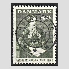FRIM�RKER DANMARK | 1971 - AFA 509 - Dansk Kvindesamfund 100 �r - 80 �re gr�gr�n - Pragt Stemplet