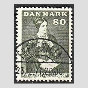 FRIM�RKER DANMARK | 1971 - AFA 509 - Dansk Kvindesamfund 100 �r - 80 �re gr�gr�n - Pragt Stemplet