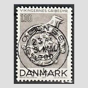 FRIM�RKER DANMARK | 1979 - AFA 684 - Vikingetiden - 1,10 Kr. brun - Pragt Stemplet Odense