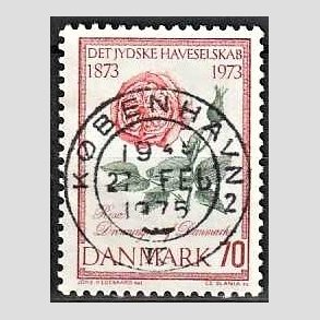 FRIM�RKER DANMARK | 1973 - AFA 546 - Jydske Haveselskab 100 �r - 70 �re rosa/gr�n/r�d - Pragt Stemplet