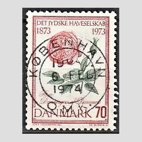 FRIM�RKER DANMARK | 1973 - AFA 546 - Jydske Haveselskab 100 �r - 70 �re rosa/gr�n/r�d - Pragt Stemplet