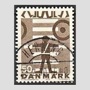 FRIMRKER DANMARK | 1970 - AFA 494 - Trafiksikkerhed - 50 re brun - Pragt Stemplet Herning