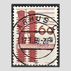 FRIM�RKER DANMARK | 1968 - AFA 475 - Danmarks industri - 60 �re r�dbrun - Pragt Stemplet